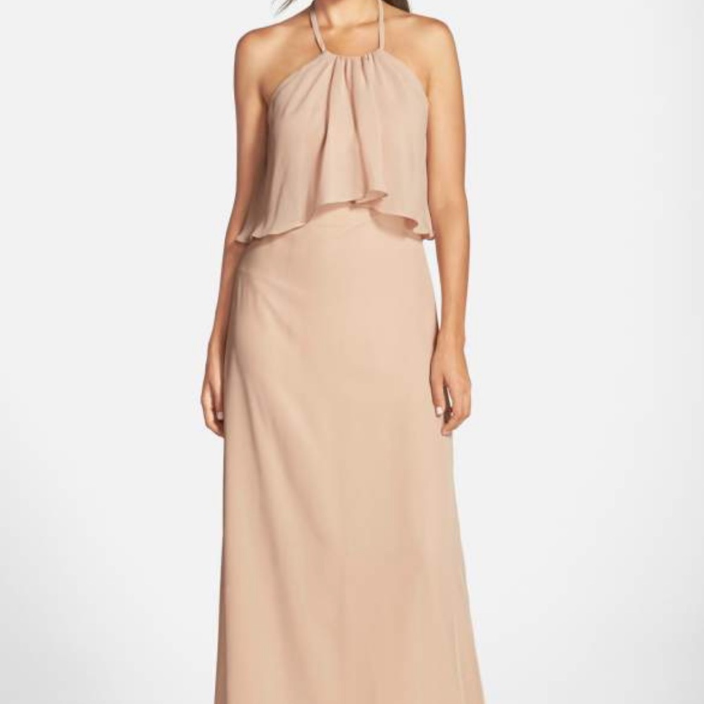 Nouvelle AMSALE Cait Bridesmaid Dress- size= XL, color= Sand